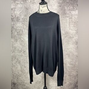 Va Bene Classic Silk Blend Black Crewneck Long Sleve Sweater Size XXL